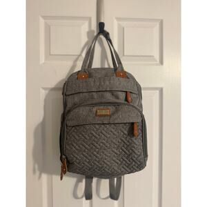 BabbleRoo Original Diaper Backpack Light Gray Quilted Baby